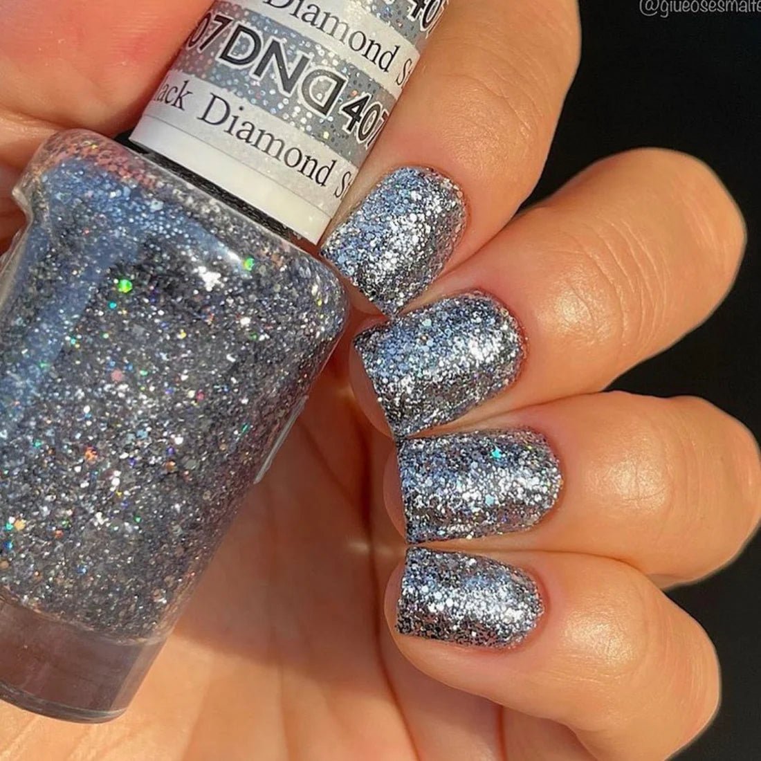 DND Gel Nail Polish Duo - 407 Black Diamond Star - DTK Nail Supply