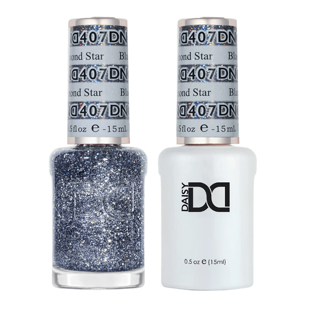 DND Gel Nail Polish Duo - 407 Black Diamond Star - DTK Nail Supply