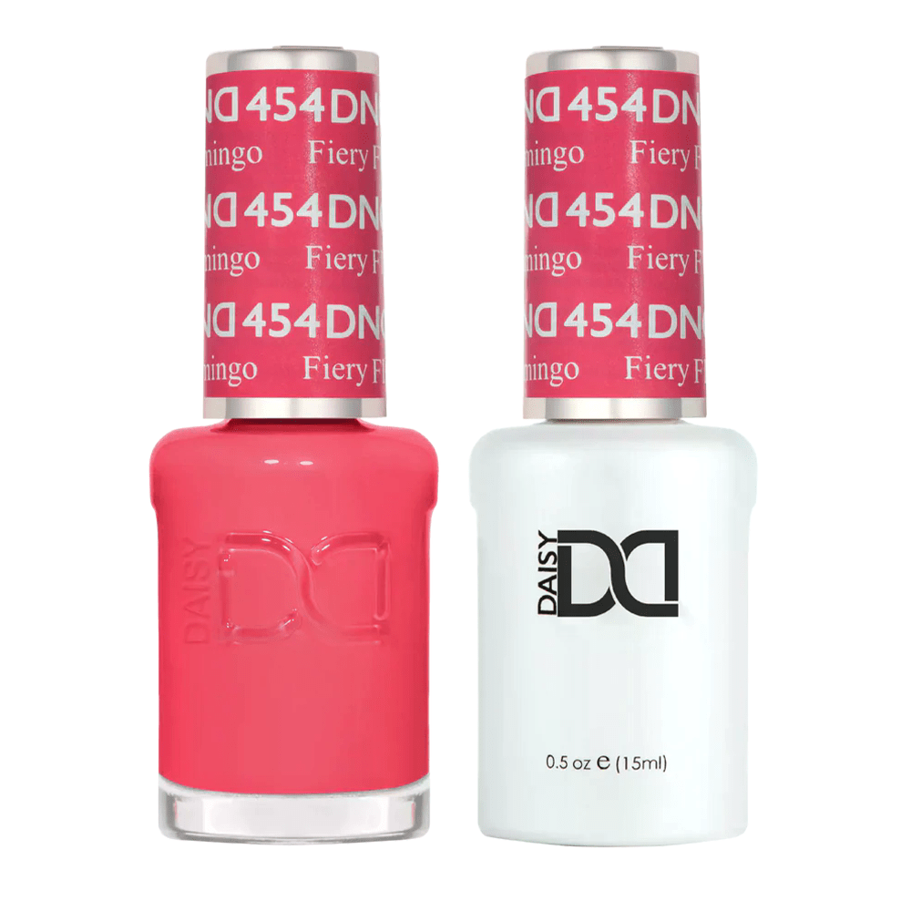 DND Gel Nail Polish Duo - 454 Fiery Flamingo - DTK Nail Supply