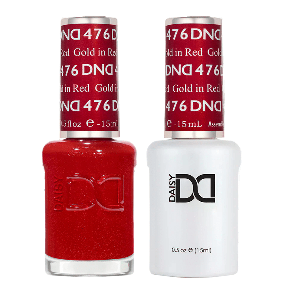 DND Gel Nail Polish Duo - 476 Gold in Red - DTK Nail Supply