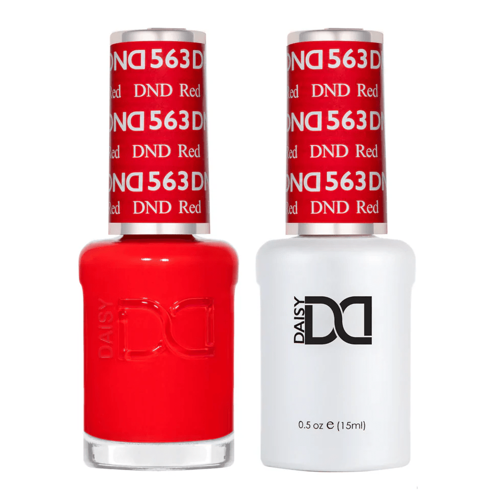 DND Gel Nail Polish Duo - 563 DND Red - DTK Nail Supply