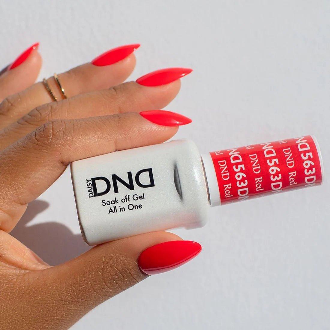DND Gel Nail Polish Duo - 563 DND Red - DTK Nail Supply