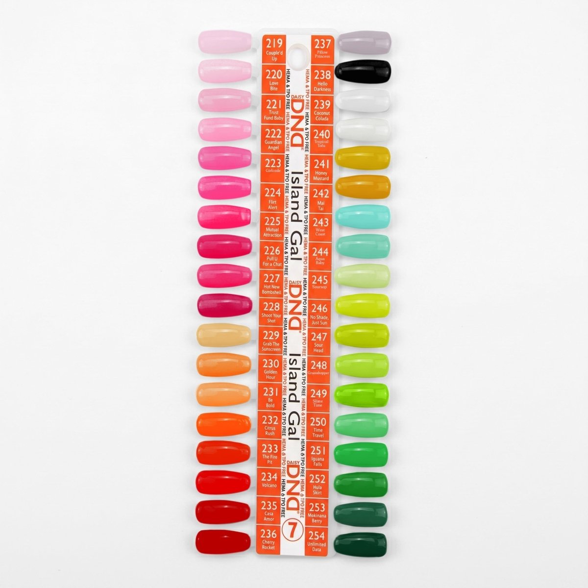 DND HEMA & TPO Free Gel Nail Polish Duo - Part 07 - Set of 36 Colors - Island Gal - DTK Nail Supply