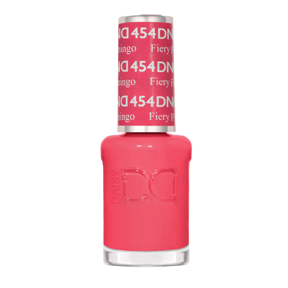 DND Nail Lacquer - 454 Fiery Flamingo - DTK Nail Supply