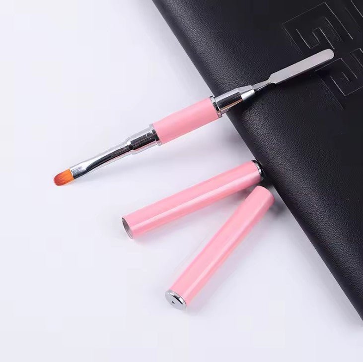 Dual - Ended Nail Brush Gel Nail Pen - Pink Nail Art Brush - DTK Nail Supply
