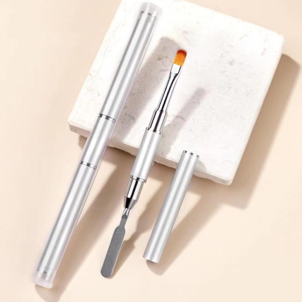 Dual - Ended Nail Brush Gel Nail Pen - White Nail Art Brush - DTK Nail Supply