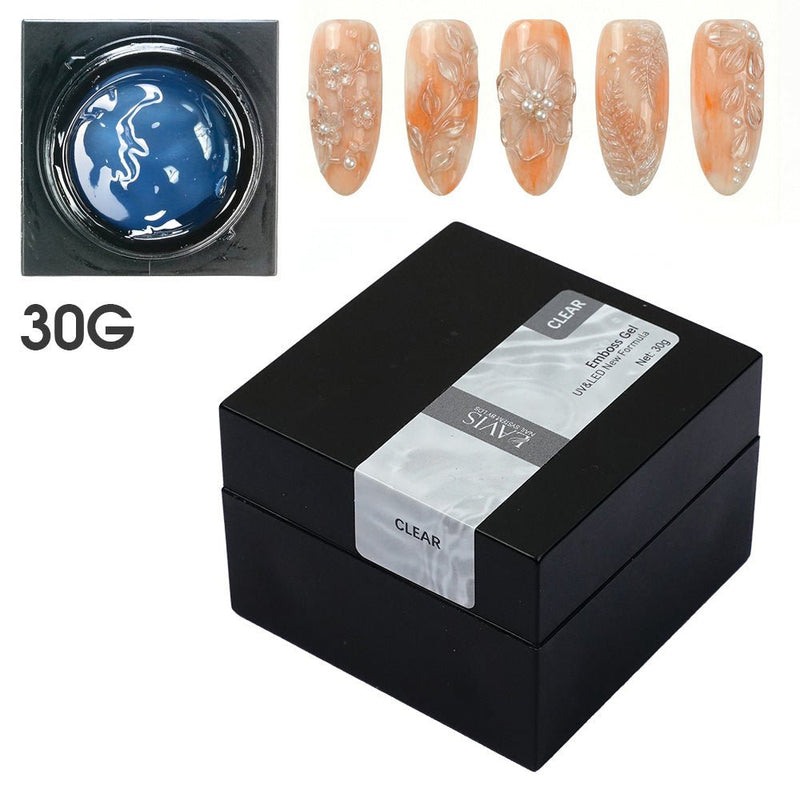 Emboss Gel Polish Nail Art - 30g Clear - DTK Nail Supply