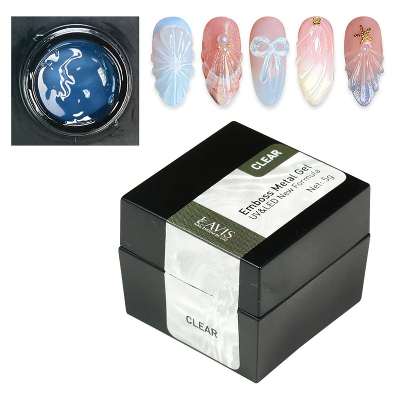 Emboss Gel Polish Nail Art - 5g Clear - DTK Nail Supply