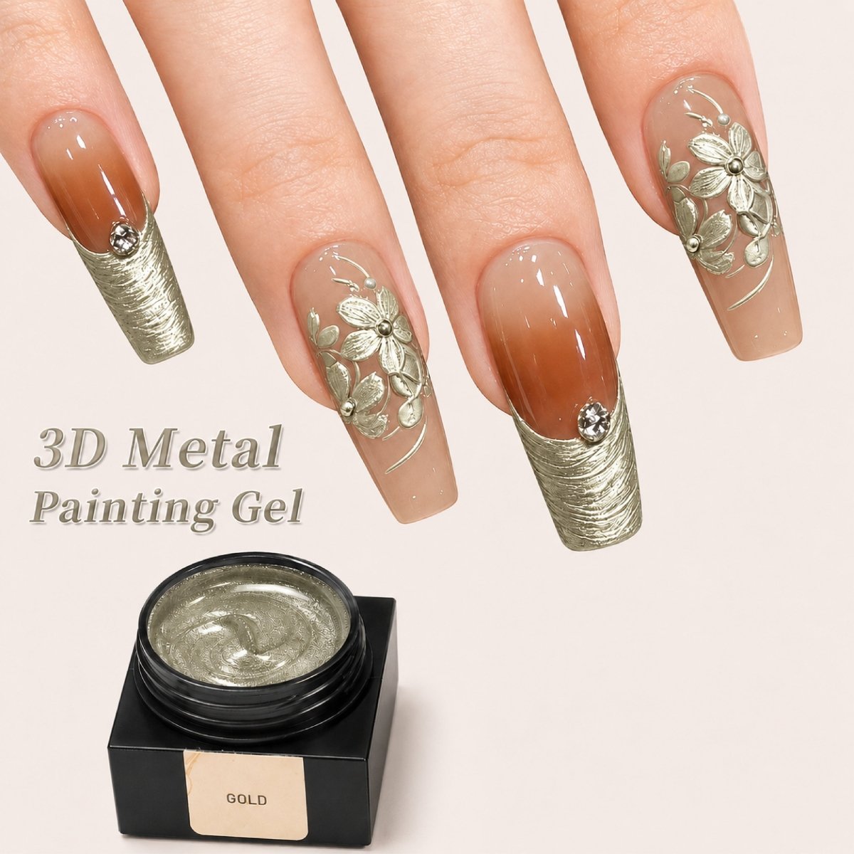 Emboss Gel Polish Nail Art - 5g Gold - DTK Nail Supply