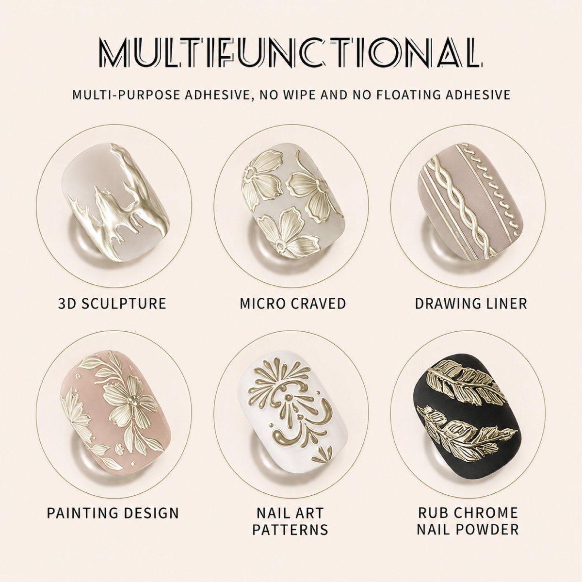 Emboss Gel Polish Nail Art - 5g Gold - DTK Nail Supply