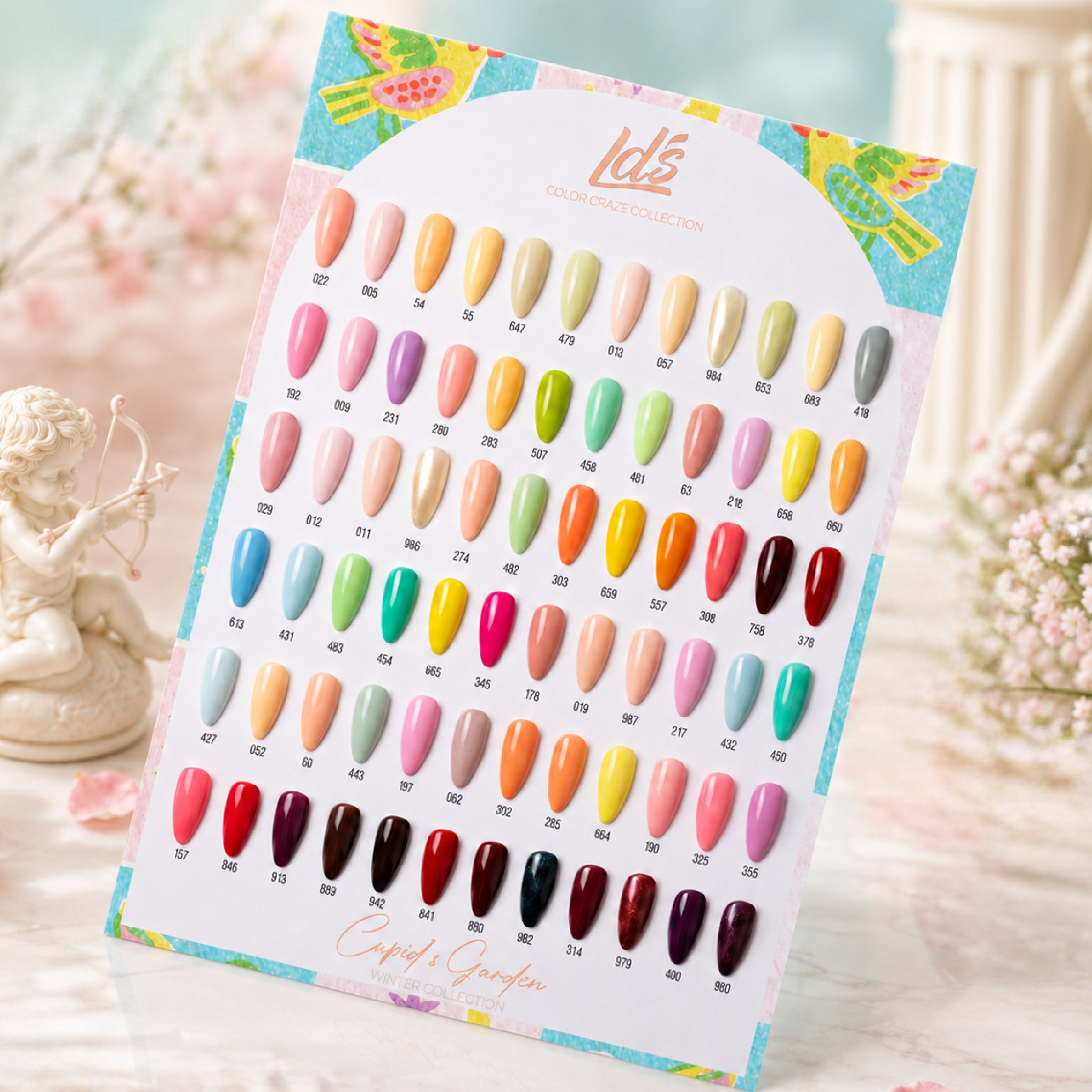 LDS Color Craze - Set 72 Colors - Gel Polish 0.5oz - Cupid's Garden Spring Collection