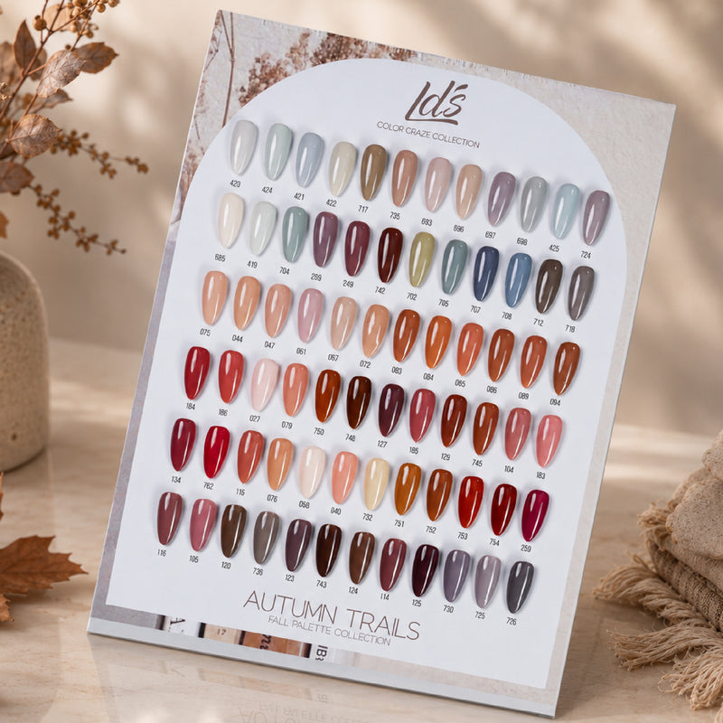 LDS Color Craze Set of 72 Gel Polish (0.5oz) - Fall 1 - Autumn Trails Collection