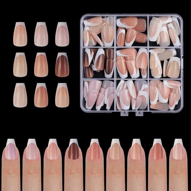French Nails 02 Short Coffin - DTK Nail Supply