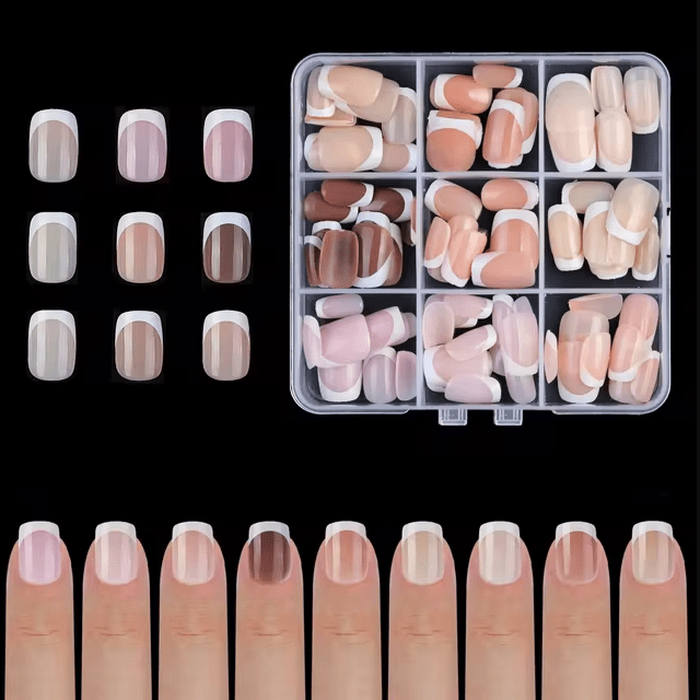 French Nails 07 Short Squoval - DTK Nail Supply