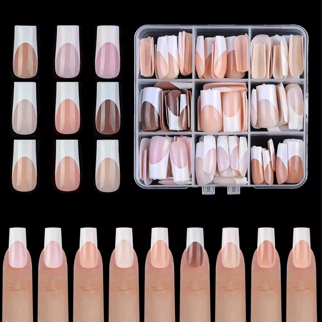 French Nails 09 Long Square - DTK Nail Supply