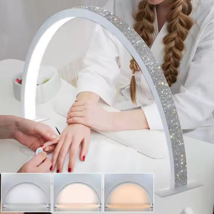Half Moon LED Lamp (PCS) - White With Diamond - DTK Nail Supply