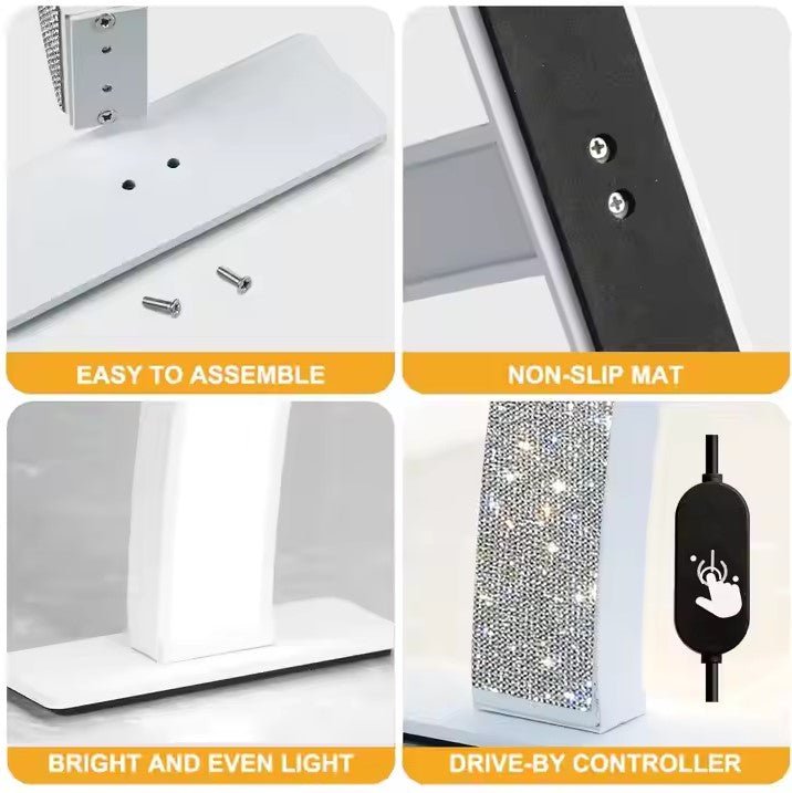 Half Moon LED Lamp (PCS) - White With Diamond - DTK Nail Supply