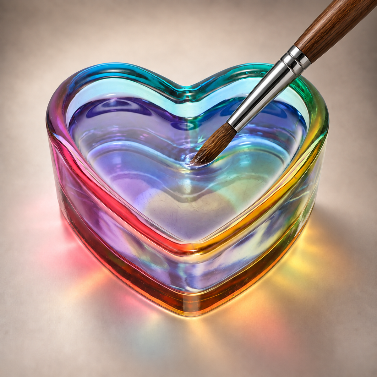 Glass Cup for Nail Liquid - Heart Dappen Dish - DTK Nail Supply