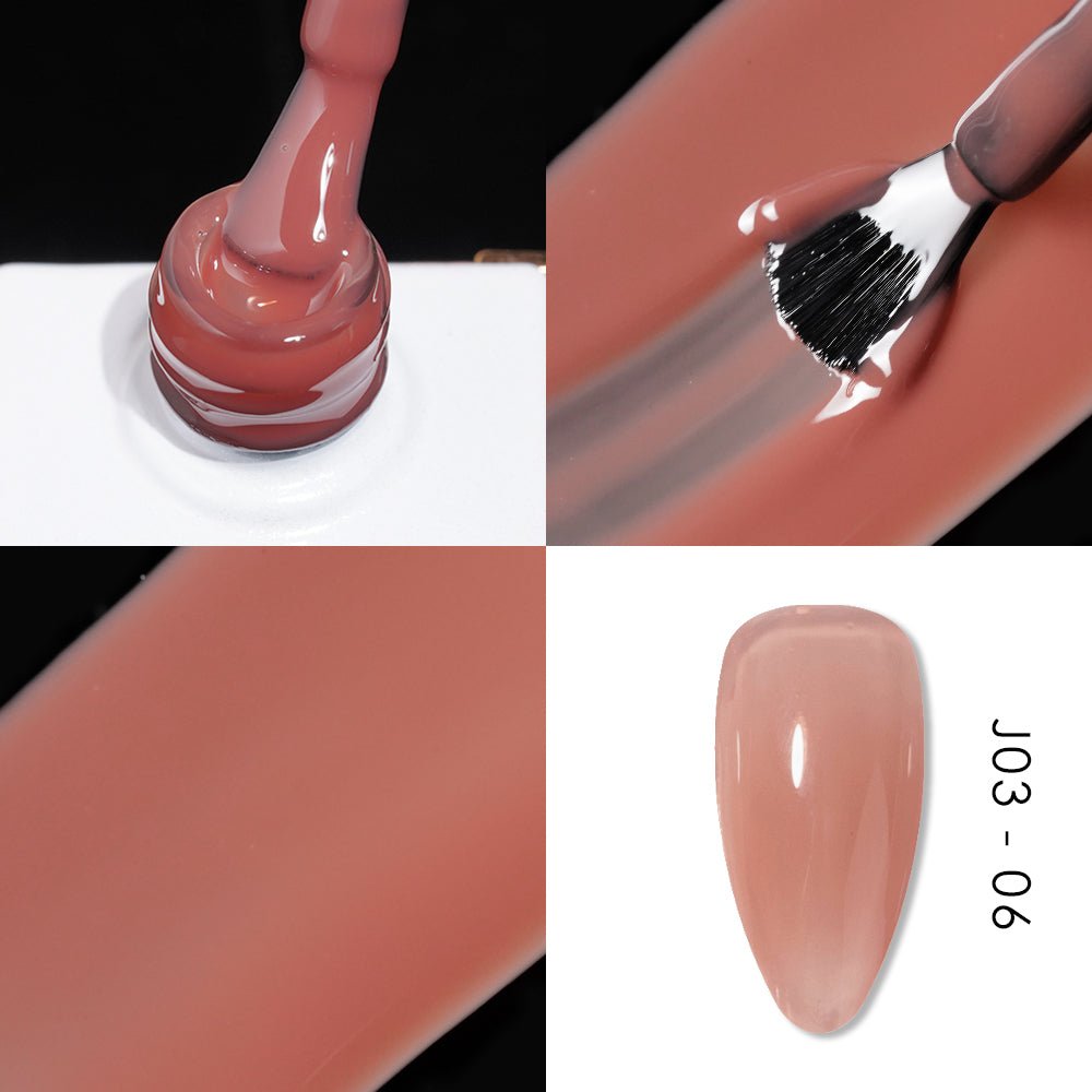 Jelly Gel Polish Colors - Lavis J03 - 06 - Bare With Me Collection - DTK Nail Supply