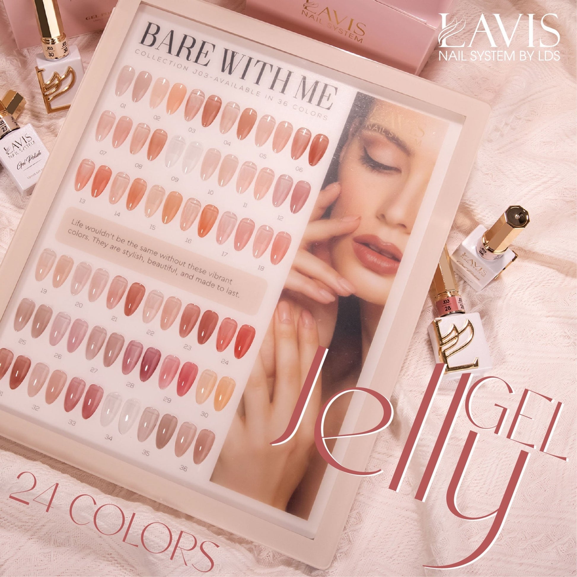 Jelly Gel Polish Colors - Lavis J03 - 19 - Bare With Me Collection - DTK Nail Supply