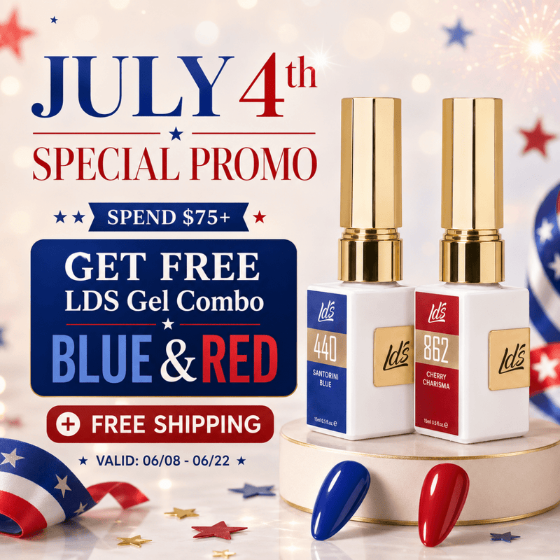 July 4th Promo - FREE 2 LDS Color Craze Gel - Blue & Red (random selected) - DTK Nail Supply