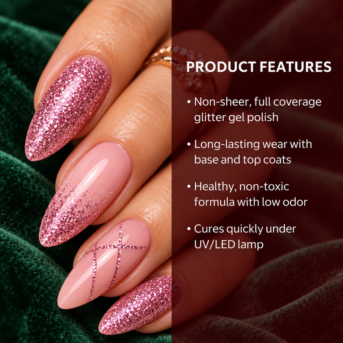 A'DOR 24 Karat Glitter Gel - Set 12 Colors - HEMA & TPO Free - 0.4 oz - DTK Nail Supply