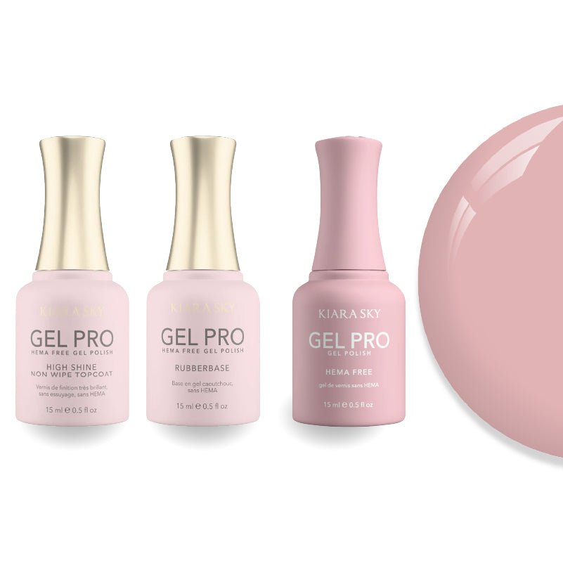 Kiara Sky Gel Pro Polish - HEMA - Free Rubber Base - High - Shine Non - Wipe Top Coat - 005 Wing It - DTK Nail Supply
