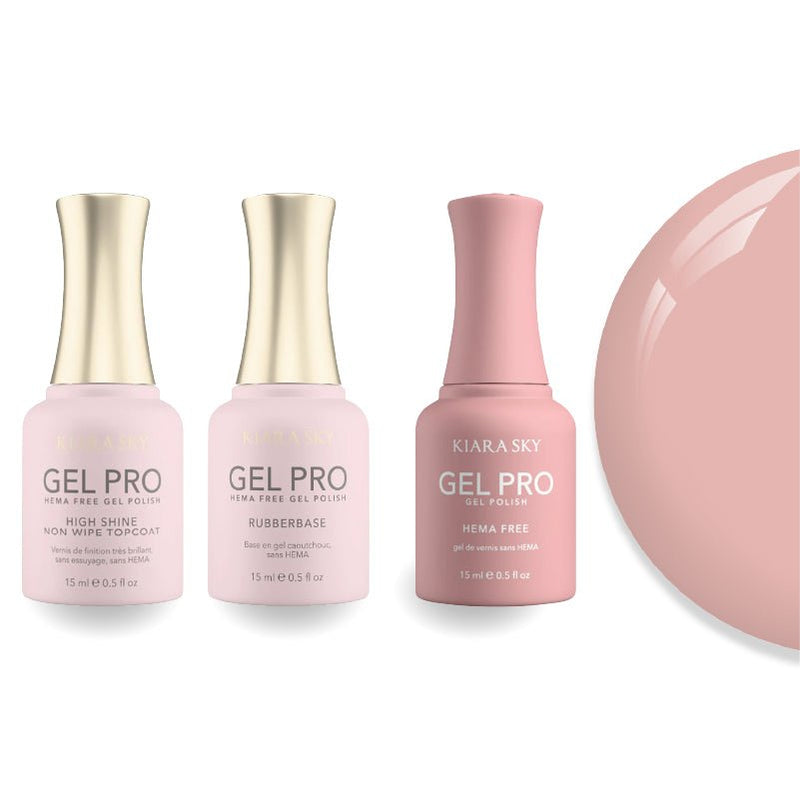 Kiara Sky Gel Pro Polish - HEMA - Free Rubber Base - High - Shine Non - Wipe Top Coat - 007 Love Fool - DTK Nail Supply