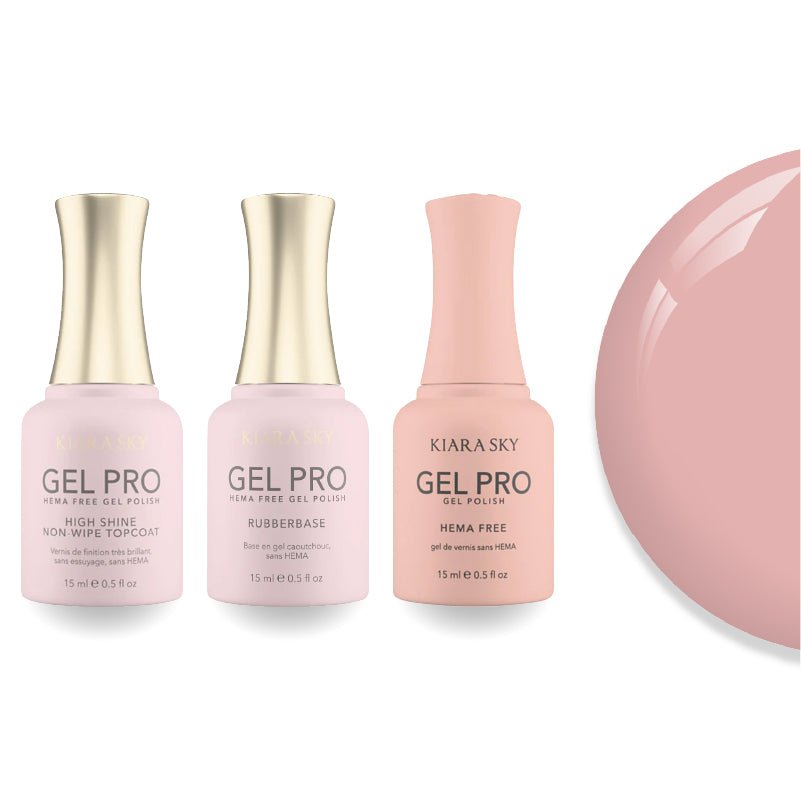 Kiara Sky Gel Pro Polish - HEMA - Free Rubber Base - High - Shine Non - Wipe Top Coat - 024 Everlasting - DTK Nail Supply