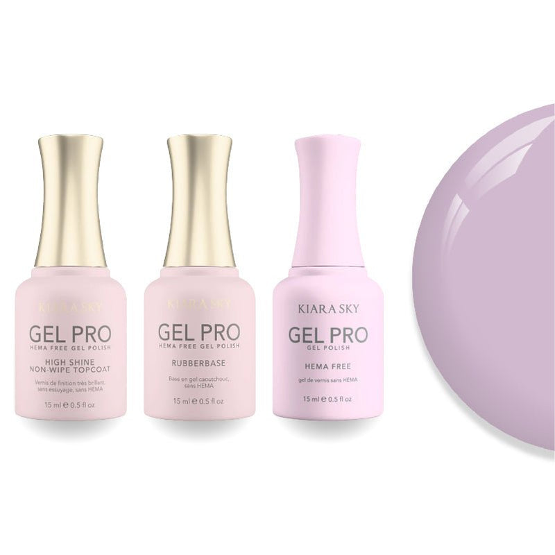 Kiara Sky Gel Pro Polish - HEMA - Free Rubber Base - High - Shine Non - Wipe Top Coat - 031 Head In The Clouds - DTK Nail Supply