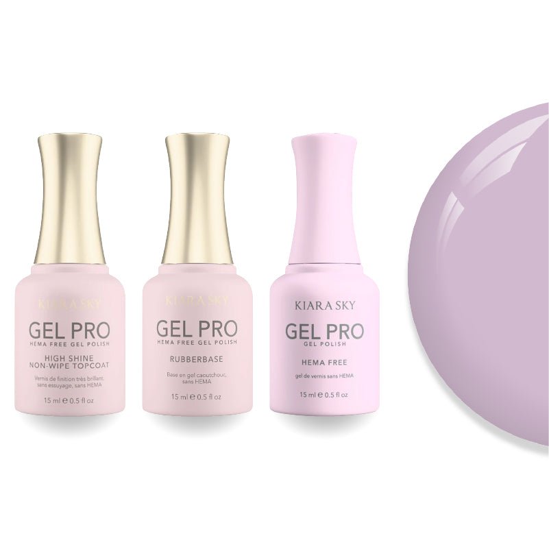 Kiara Sky Gel Pro Polish - HEMA - Free Rubber Base - High - Shine Non - Wipe Top Coat - 031 Head In The Clouds - DTK Nail Supply