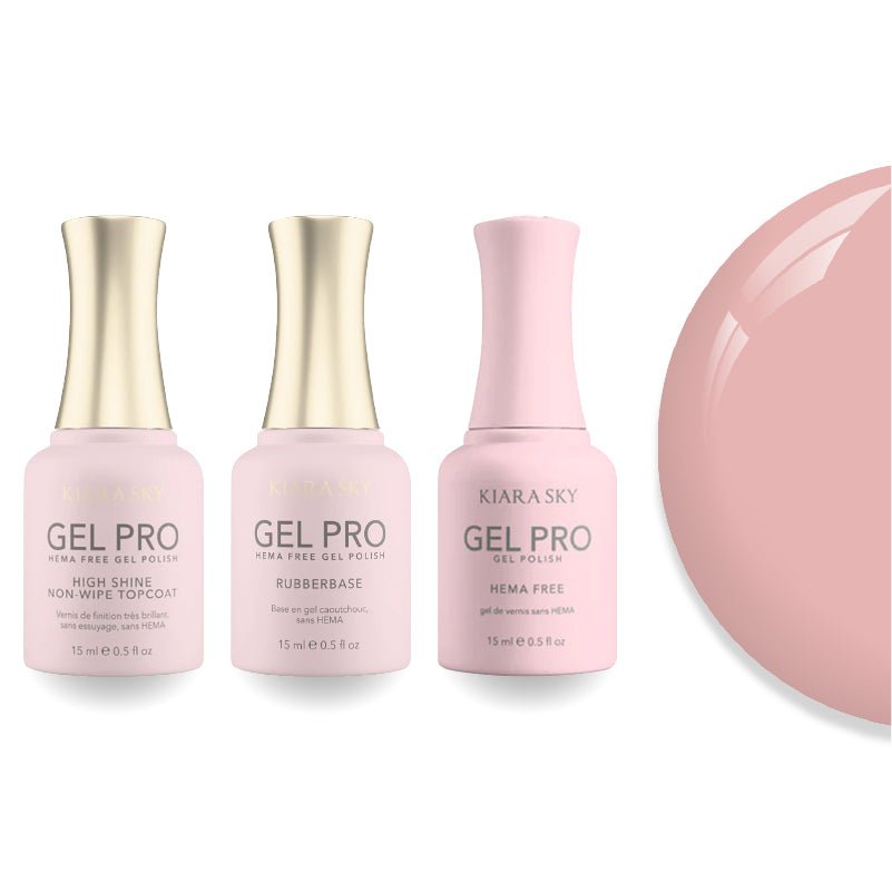 Kiara Sky Gel Pro Polish - HEMA - Free Rubber Base - High - Shine Non - Wipe Top Coat - 033 Vlog About It - DTK Nail Supply