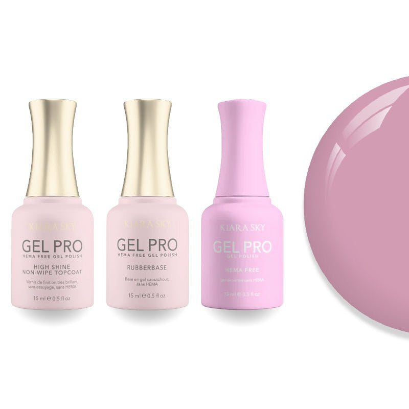 Kiara Sky Gel Pro Polish - HEMA - Free Rubber Base - High - Shine Non - Wipe Top Coat - 035 Mum's The Word - DTK Nail Supply