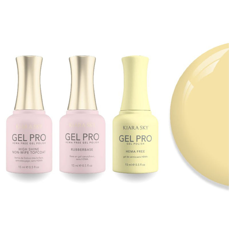 Kiara Sky Gel Pro Polish - HEMA - Free Rubber Base - High - Shine Non - Wipe Top Coat - 041 California Dreaming - DTK Nail Supply