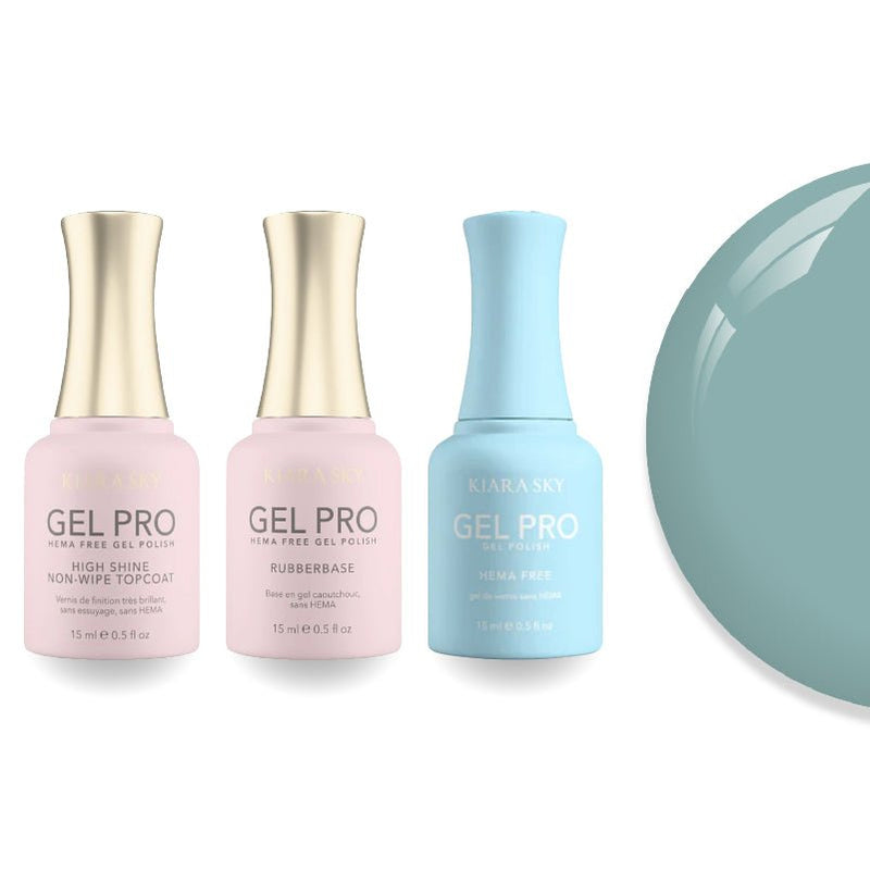 Kiara Sky Gel Pro Polish - HEMA - Free Rubber Base - High - Shine Non - Wipe Top Coat - 046 In the Air - DTK Nail Supply