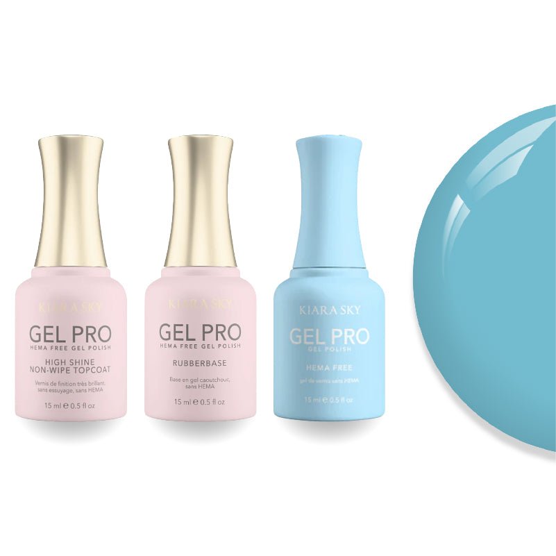 Kiara Sky Gel Pro Polish - HEMA - Free Rubber Base - High - Shine Non - Wipe Top Coat - 048 Icy Stare - DTK Nail Supply