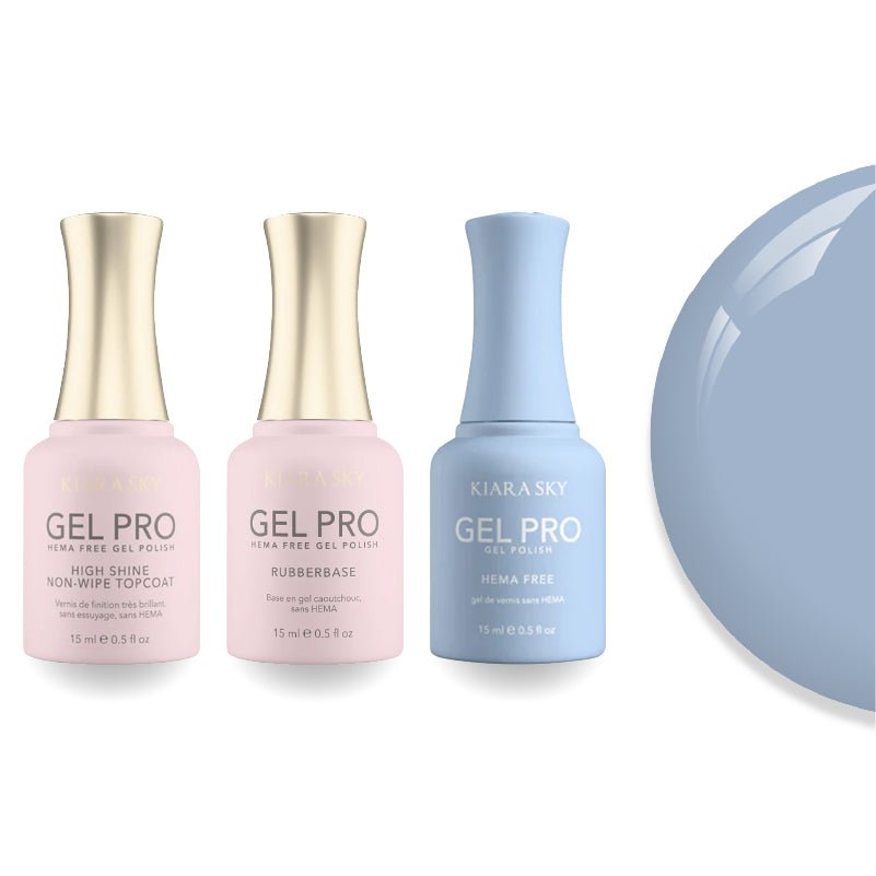 Kiara Sky Gel Pro Polish - HEMA - Free Rubber Base - High - Shine Non - Wipe Top Coat - 050 Cool Tones - DTK Nail Supply