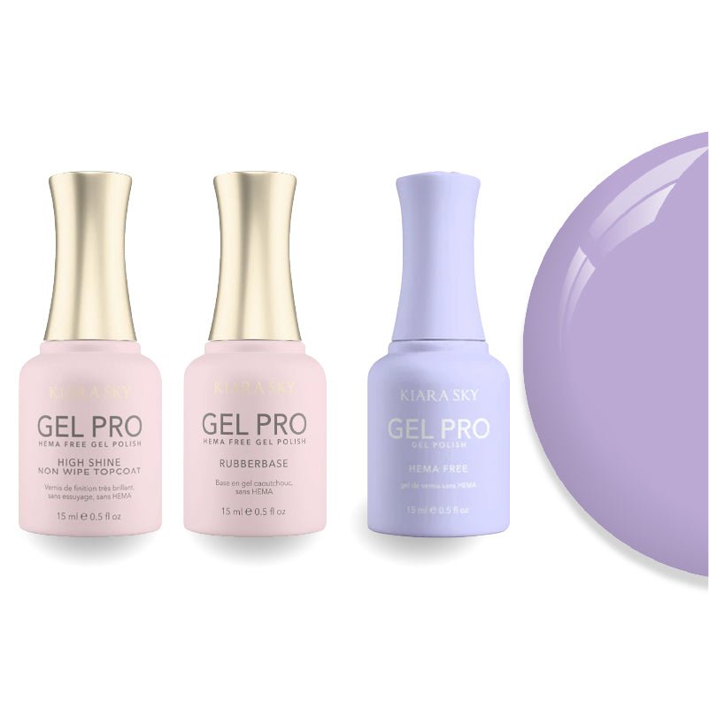 Kiara Sky Gel Pro Polish - HEMA - Free Rubber Base - High - Shine Non - Wipe Top Coat - 053 Manifest It - DTK Nail Supply