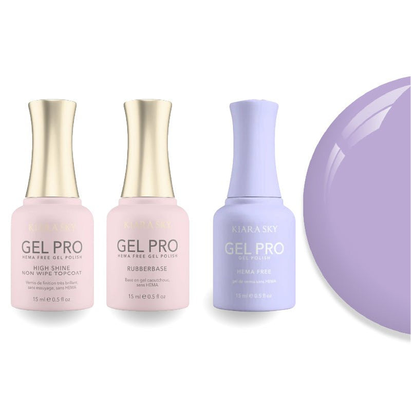 Kiara Sky Gel Pro Polish - HEMA - Free Rubber Base - High - Shine Non - Wipe Top Coat - 053 Manifest It - DTK Nail Supply