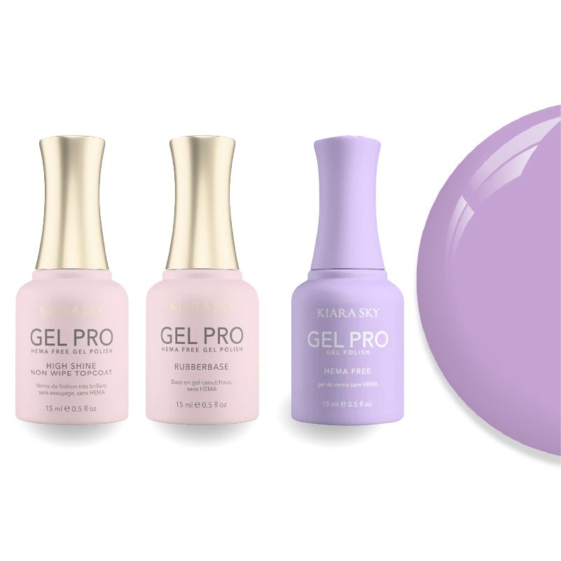 Kiara Sky Gel Pro Polish - HEMA - Free Rubber Base - High - Shine Non - Wipe Top Coat - 057 Romance Novel - DTK Nail Supply
