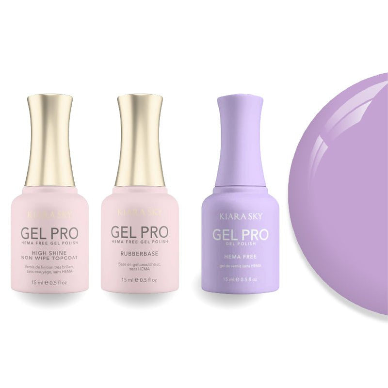 Kiara Sky Gel Pro Polish - HEMA - Free Rubber Base - High - Shine Non - Wipe Top Coat - 057 Romance Novel - DTK Nail Supply