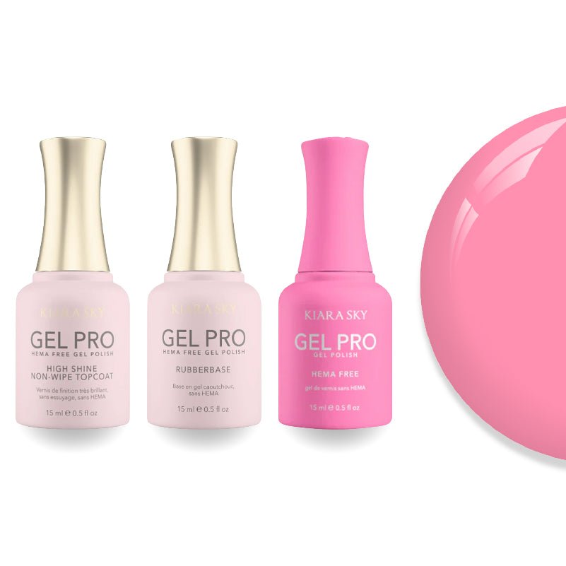 Kiara Sky Gel Pro Polish - HEMA - Free Rubber Base - High - Shine Non - Wipe Top Coat - 065 Dreamgirl - DTK Nail Supply