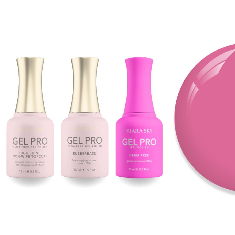 Kiara Sky Gel Pro Polish - HEMA - Free Rubber Base - High - Shine Non - Wipe Top Coat - 067 Royal Gossip - DTK Nail Supply