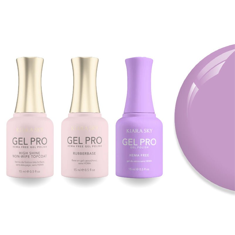 Kiara Sky Gel Pro Polish - HEMA - Free Rubber Base - High - Shine Non - Wipe Top Coat - 068 Clean As A Thistle - DTK Nail Supply