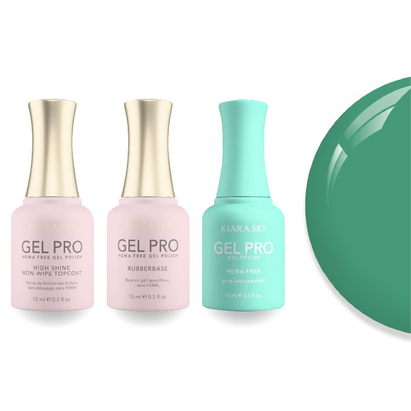 Kiara Sky Gel Pro Polish - HEMA - Free Rubber Base - High - Shine Non - Wipe Top Coat - 078 Group Text - DTK Nail Supply