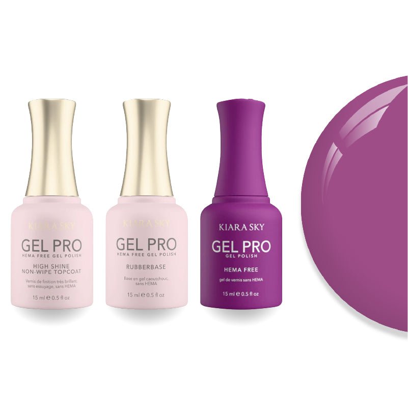 Kiara Sky Gel Pro Polish - HEMA - Free Rubber Base - High - Shine Non - Wipe Top Coat - 083 Felt Cute - DTK Nail Supply