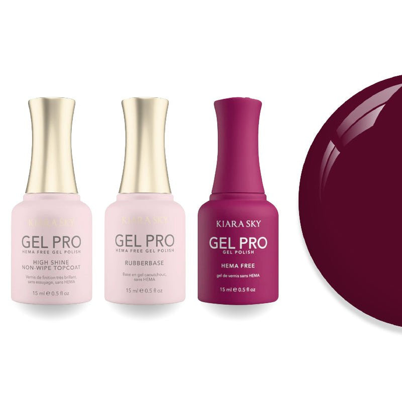 Kiara Sky Gel Pro Polish - HEMA - Free Rubber Base - High - Shine Non - Wipe Top Coat - 086 Talk Flirty To Me - DTK Nail Supply