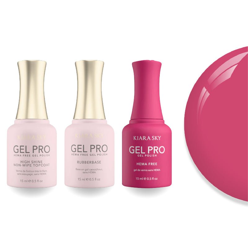 Kiara Sky Gel Pro Polish - HEMA - Free Rubber Base - High - Shine Non - Wipe Top Coat - 087 Diary Of A Diva - DTK Nail Supply
