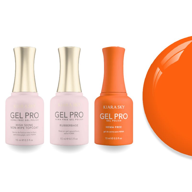 Kiara Sky Gel Pro Polish - HEMA - Free Rubber Base - High - Shine Non - Wipe Top Coat - 096 Bright Future - DTK Nail Supply