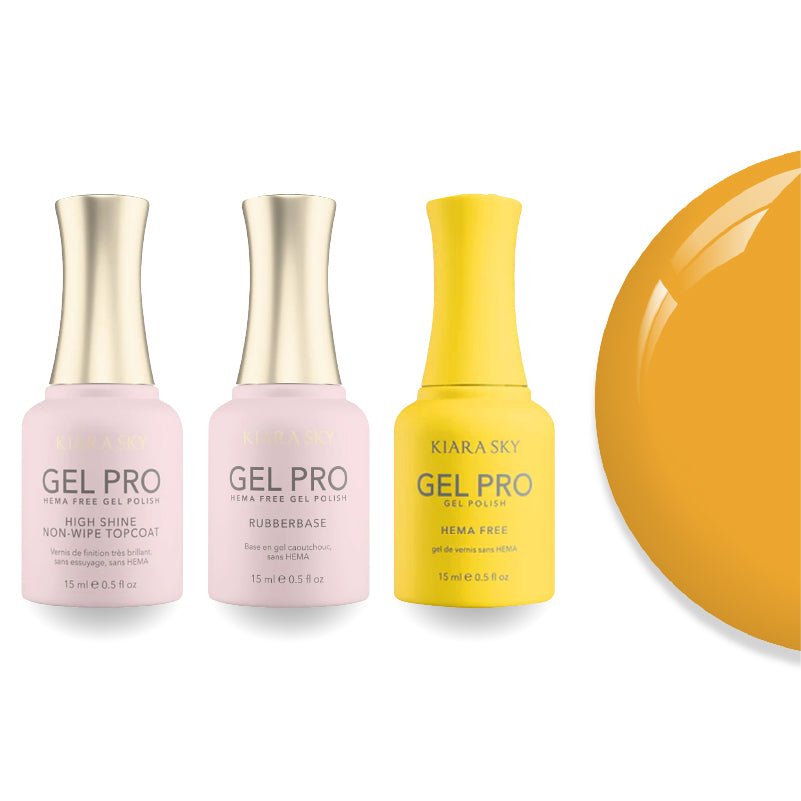 Kiara Sky Gel Pro Polish - HEMA - Free Rubber Base - High - Shine Non - Wipe Top Coat - 098 All The Bright Moves - DTK Nail Supply